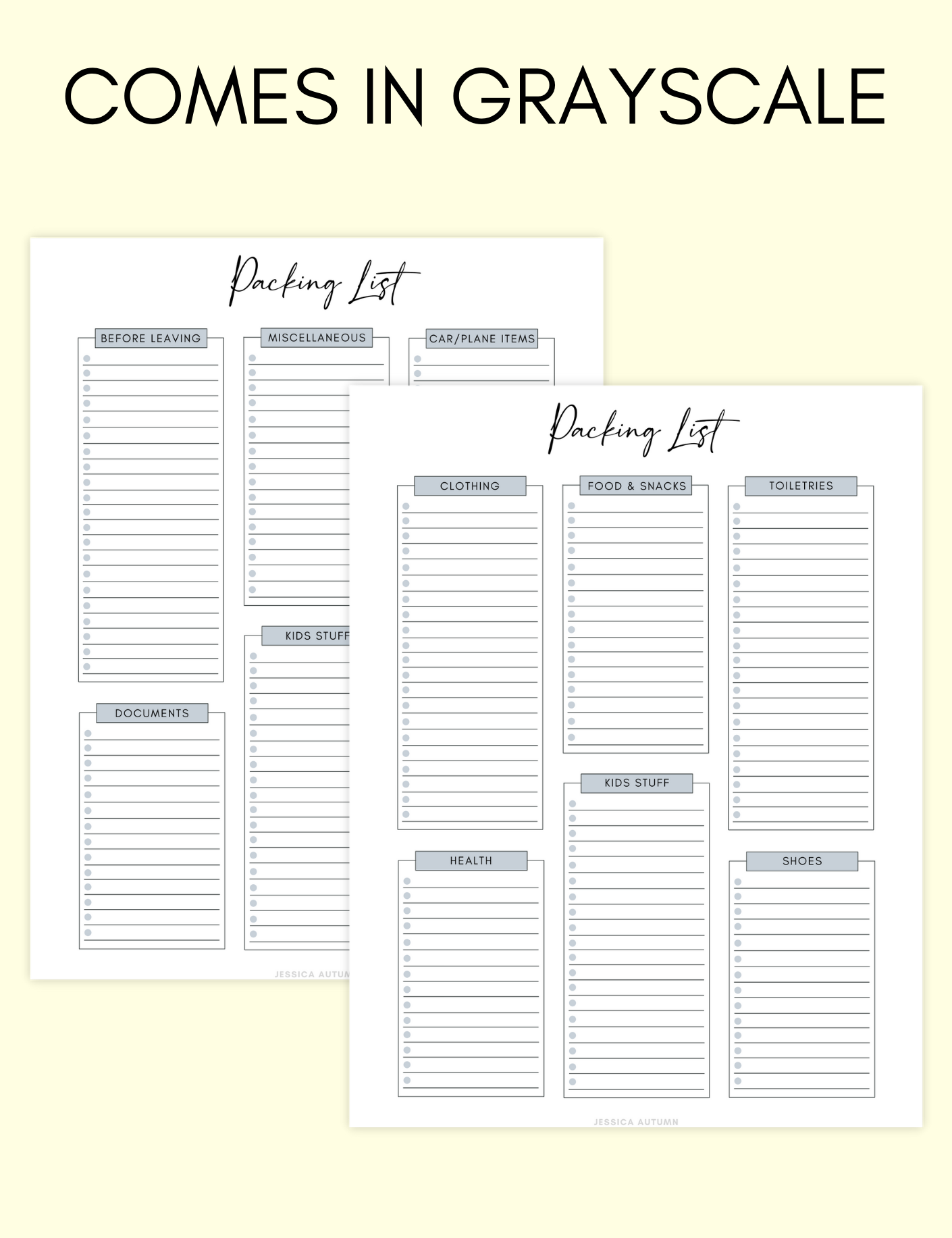 Packing List