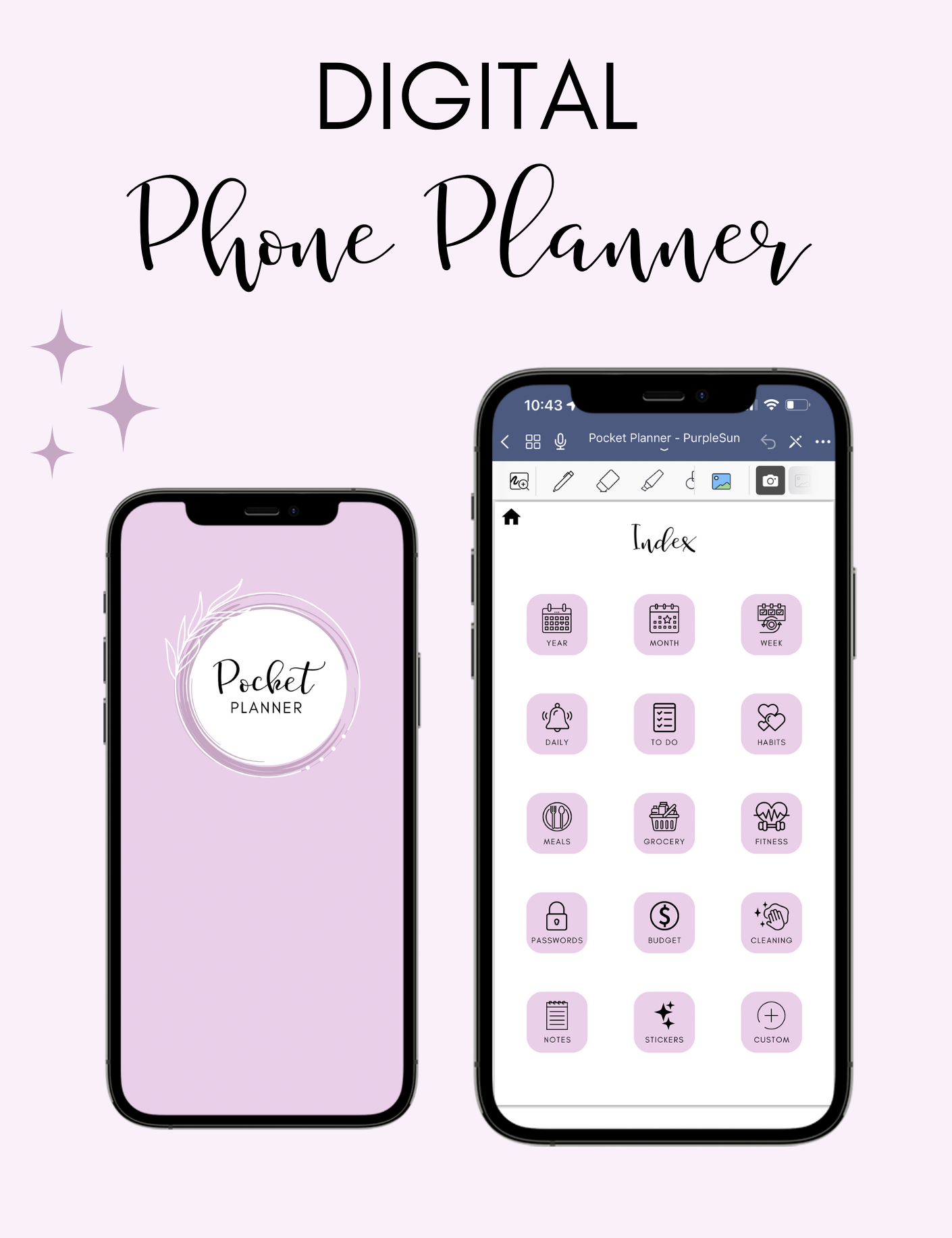 Digital Phone Planner Purple – Paper & Pearl
