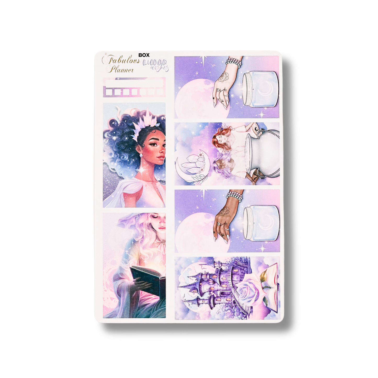 Lunar Wishes Goddess Delight Moon and Crystals Sticker Sheet Set