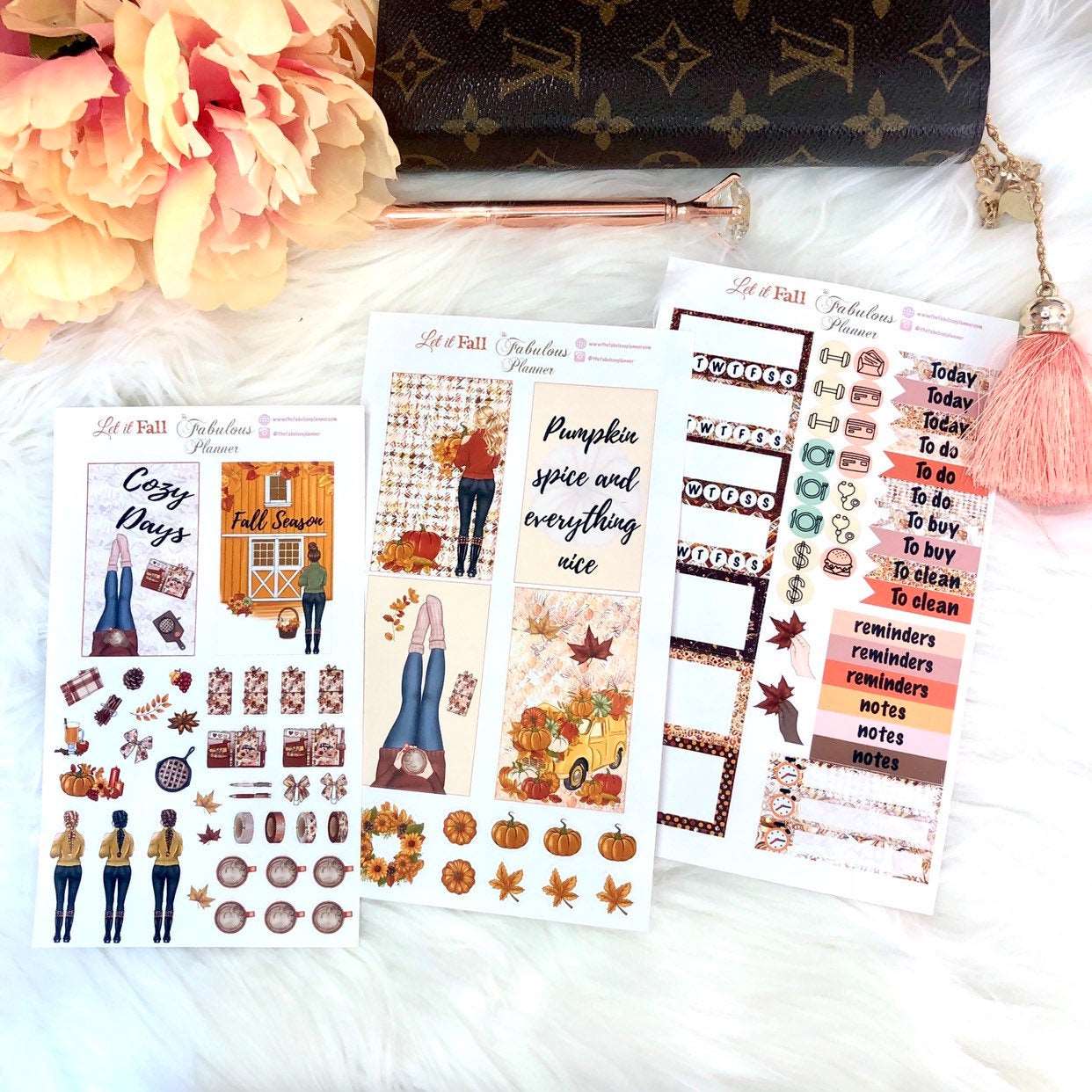 3 Sheets Let it Fall Sticker Set