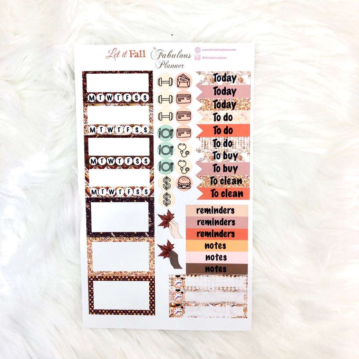 3 Sheets Let it Fall Sticker Set