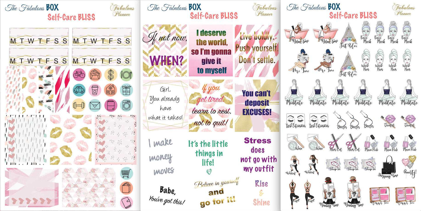 3 Sheets Self Care Sticker Set