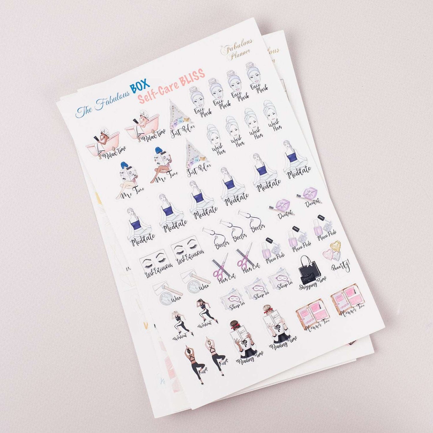 3 Sheets Self Care Sticker Set