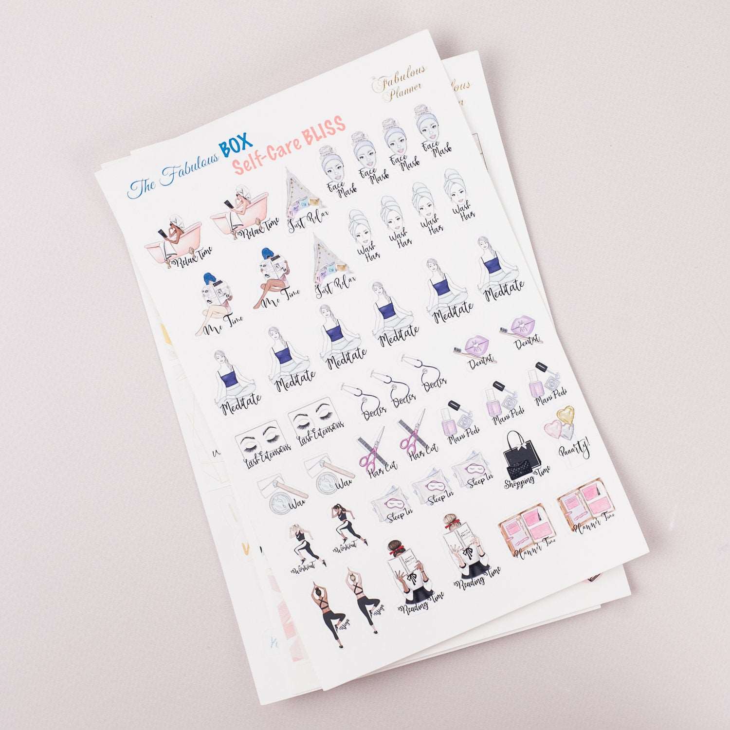 3 Sheets Self Care Sticker Set
