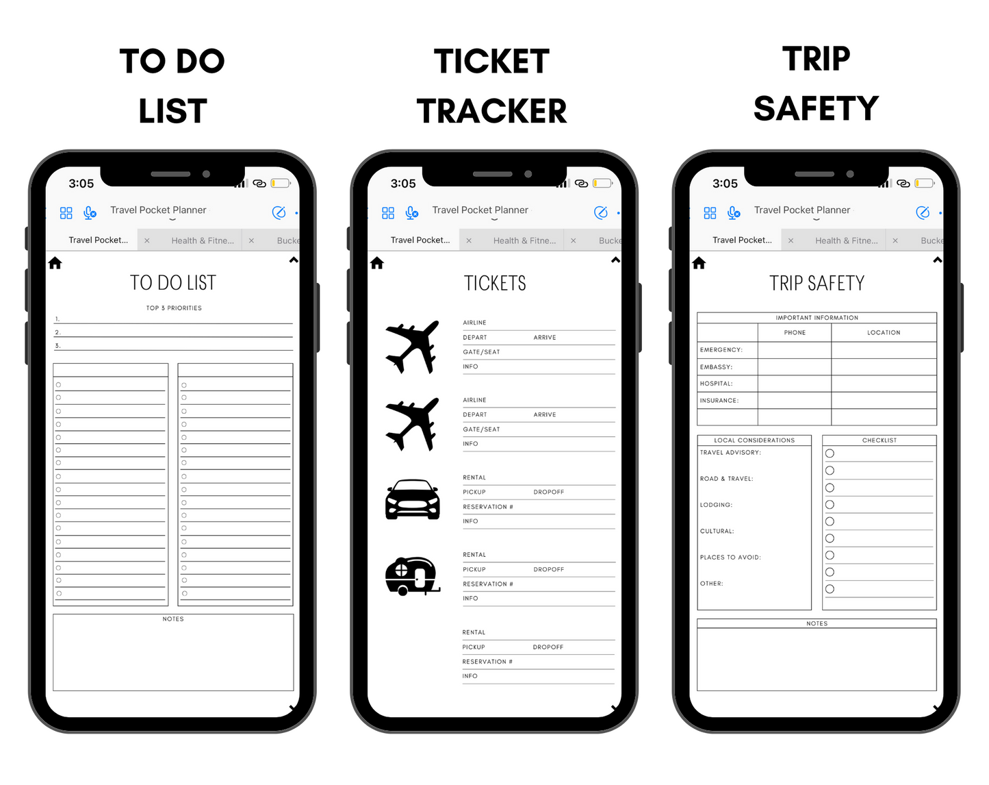 Digital Travel Phone Planner Neutral