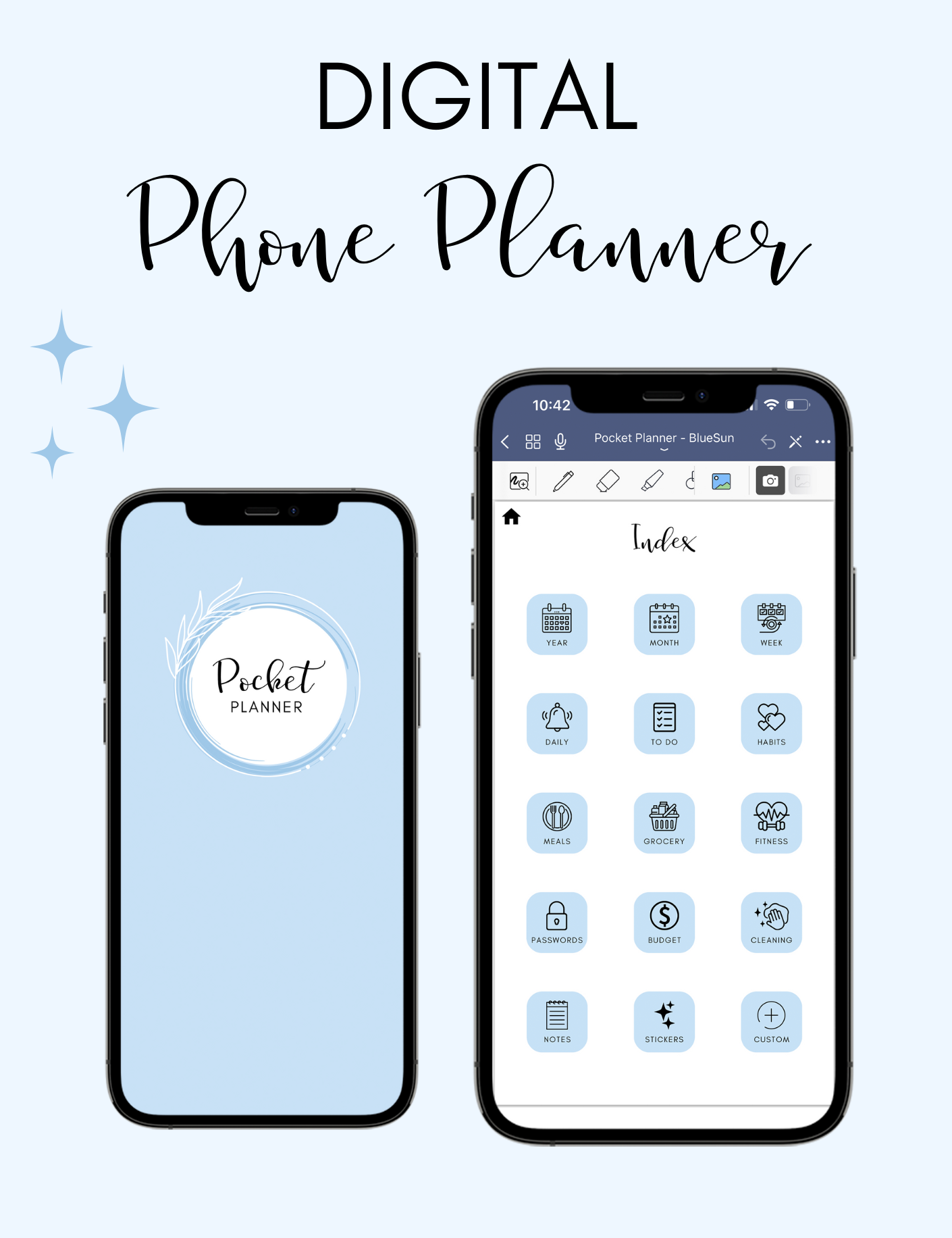 Digital Phone Planner Blue