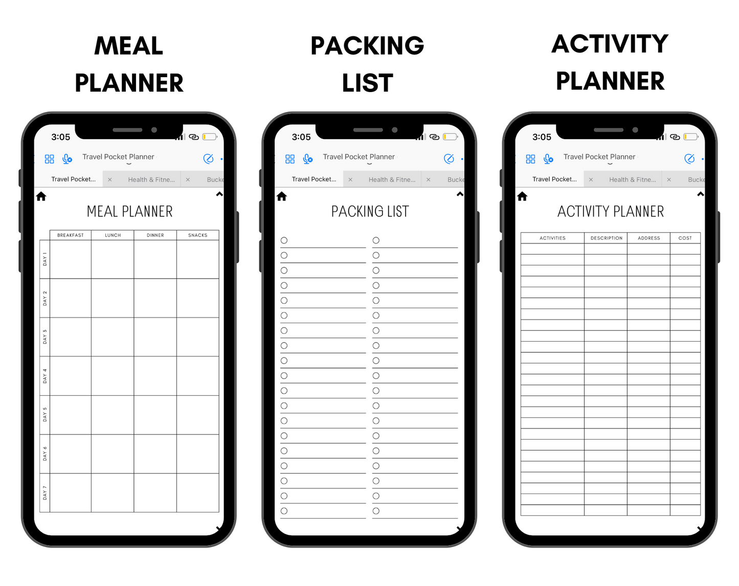 Digital Travel Phone Planner Neutral