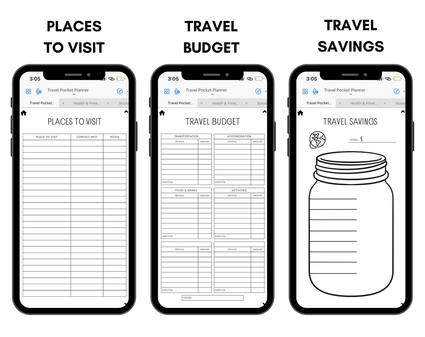 Digital Travel Phone Planner Neutral
