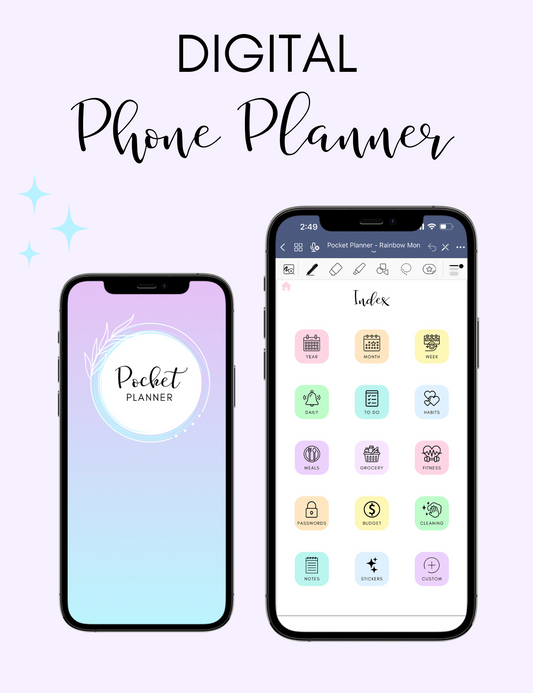 Digital Phone Planner Rainbow