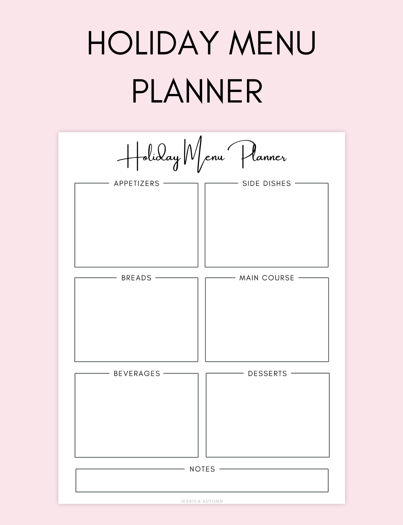 Holiday Menu Planner