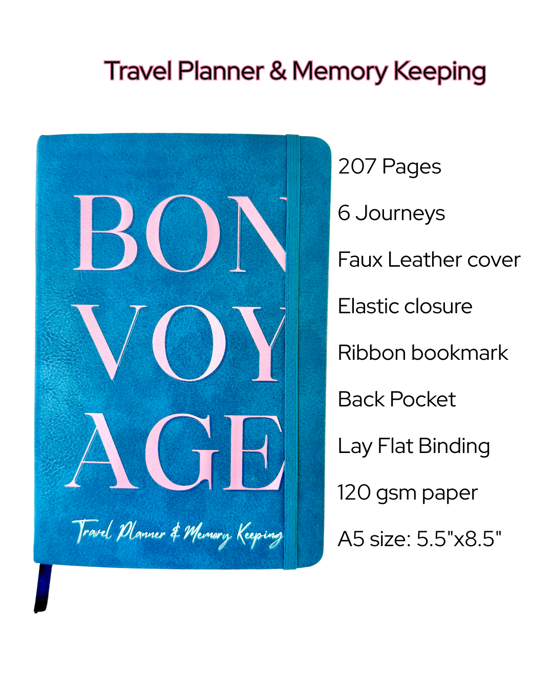 Bon Voyage Travel Journal | Vacation Planner & Memory Keeping Book
