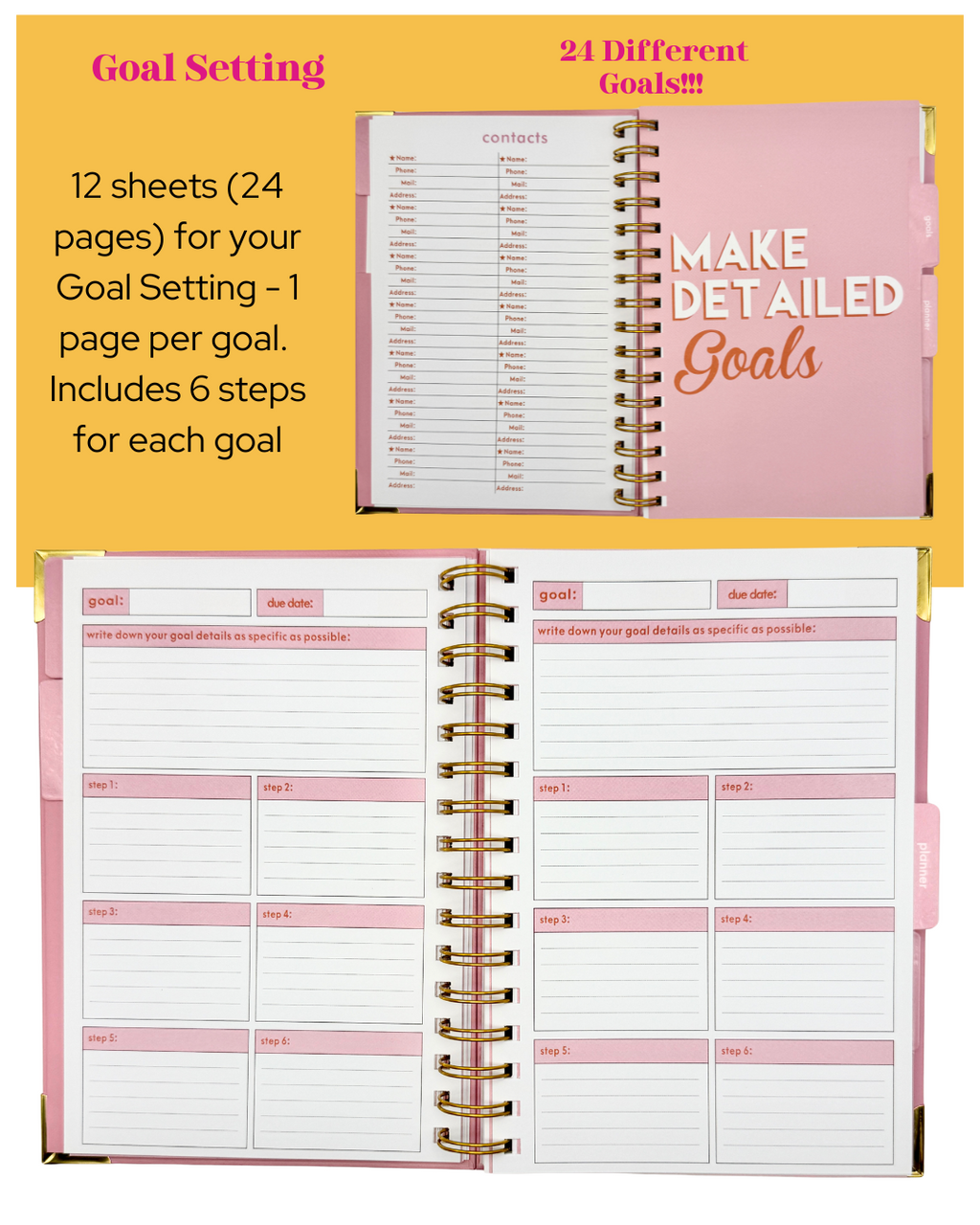 The Ultimate Goal Planner | Undated Weekly & Daily Planner | Goal Setting Planner