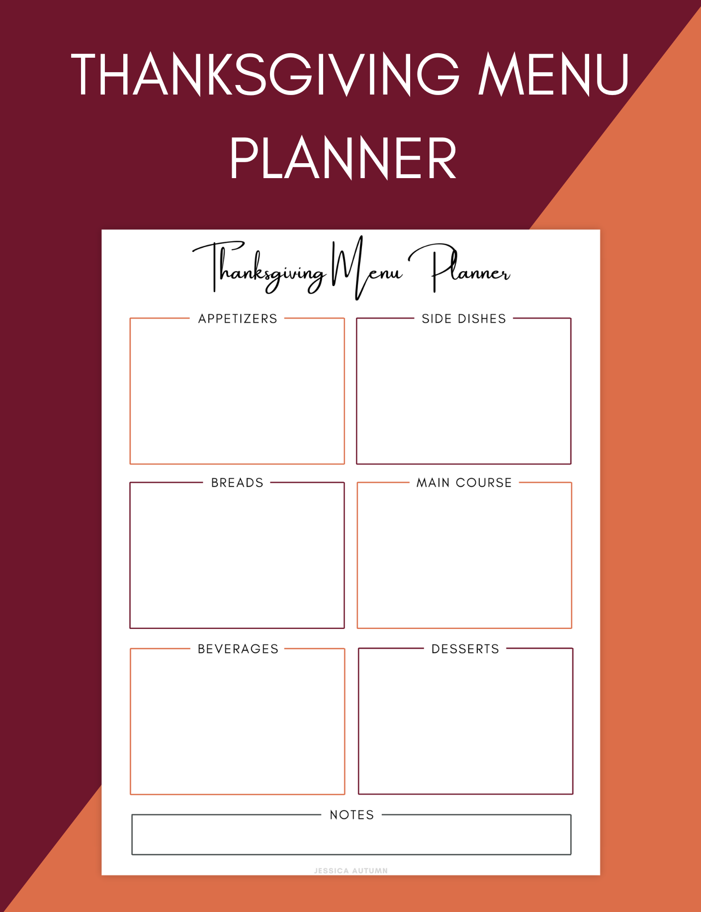 Holiday Menu Planner