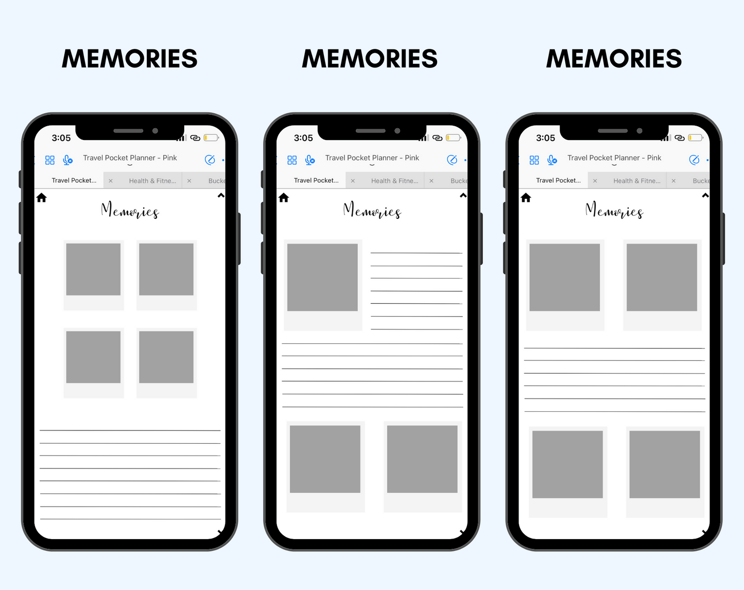 Digital Travel Phone Planner Blue