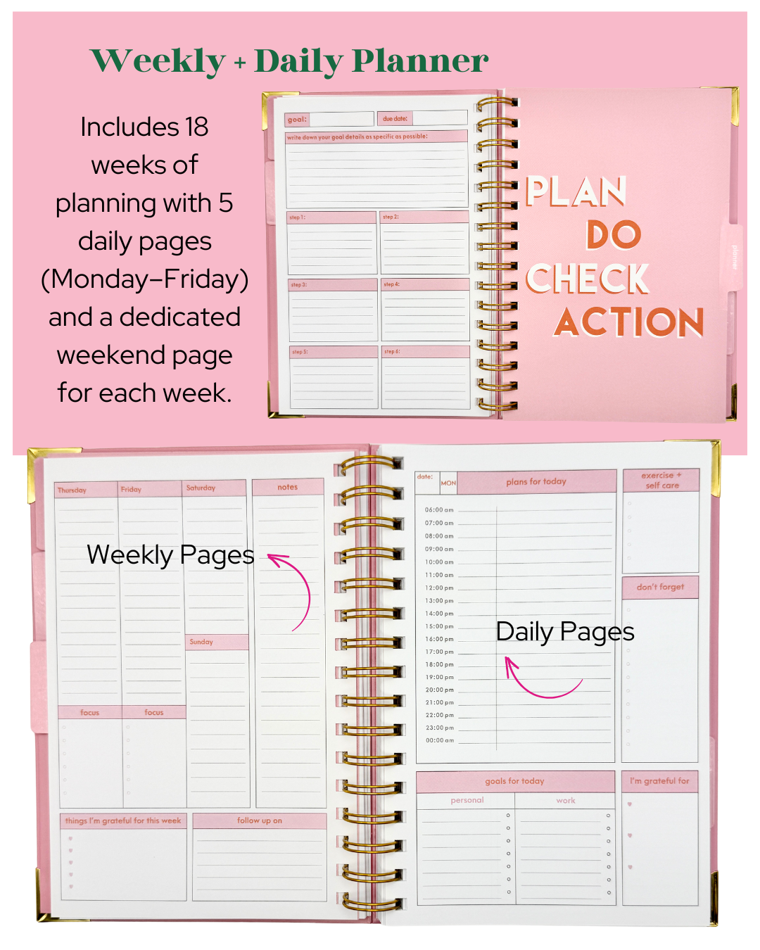 The Ultimate Goal Planner | Undated Weekly & Daily Planner | Goal Setting Planner