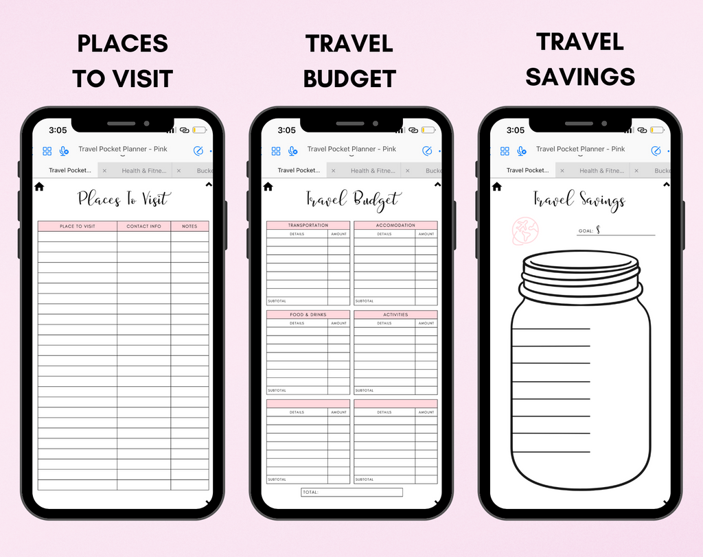 Digital Travel Phone Planner Bundle