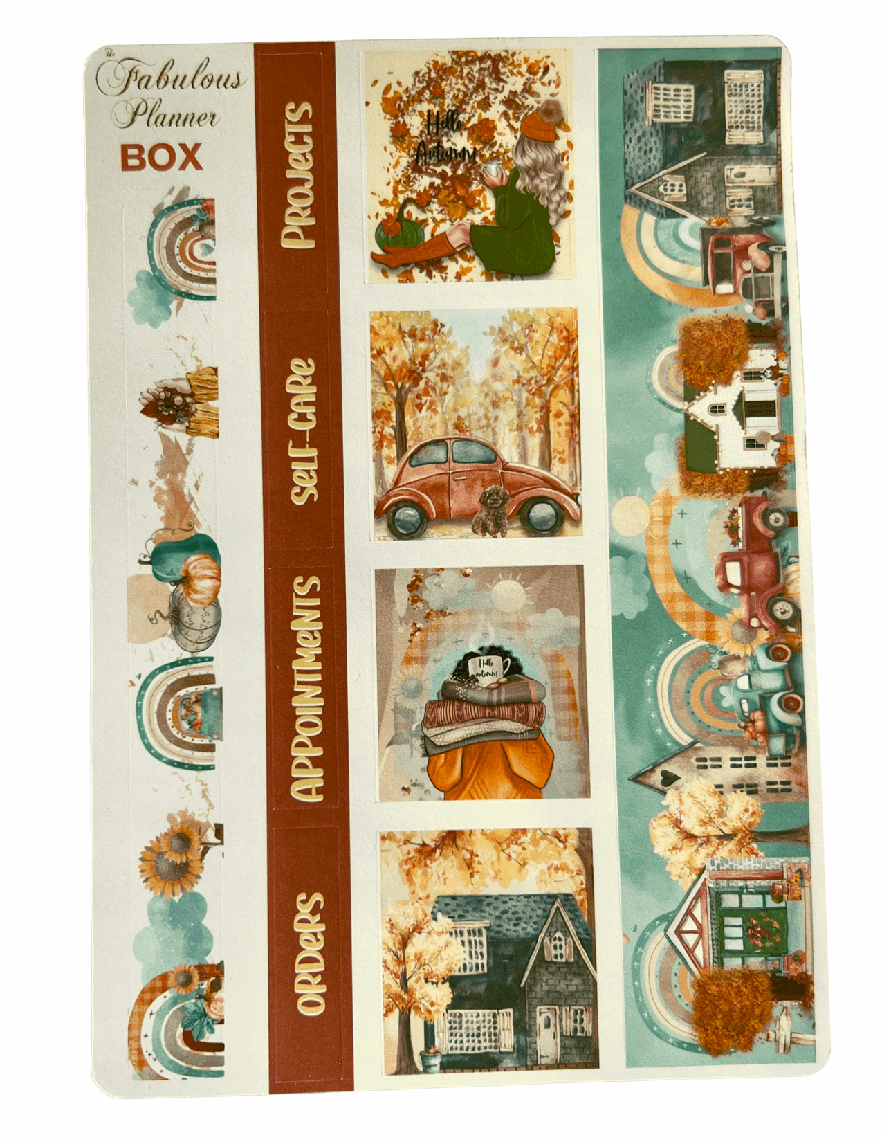 4 Sheets - A Rainbow of Autumn Colors Stickers Kit