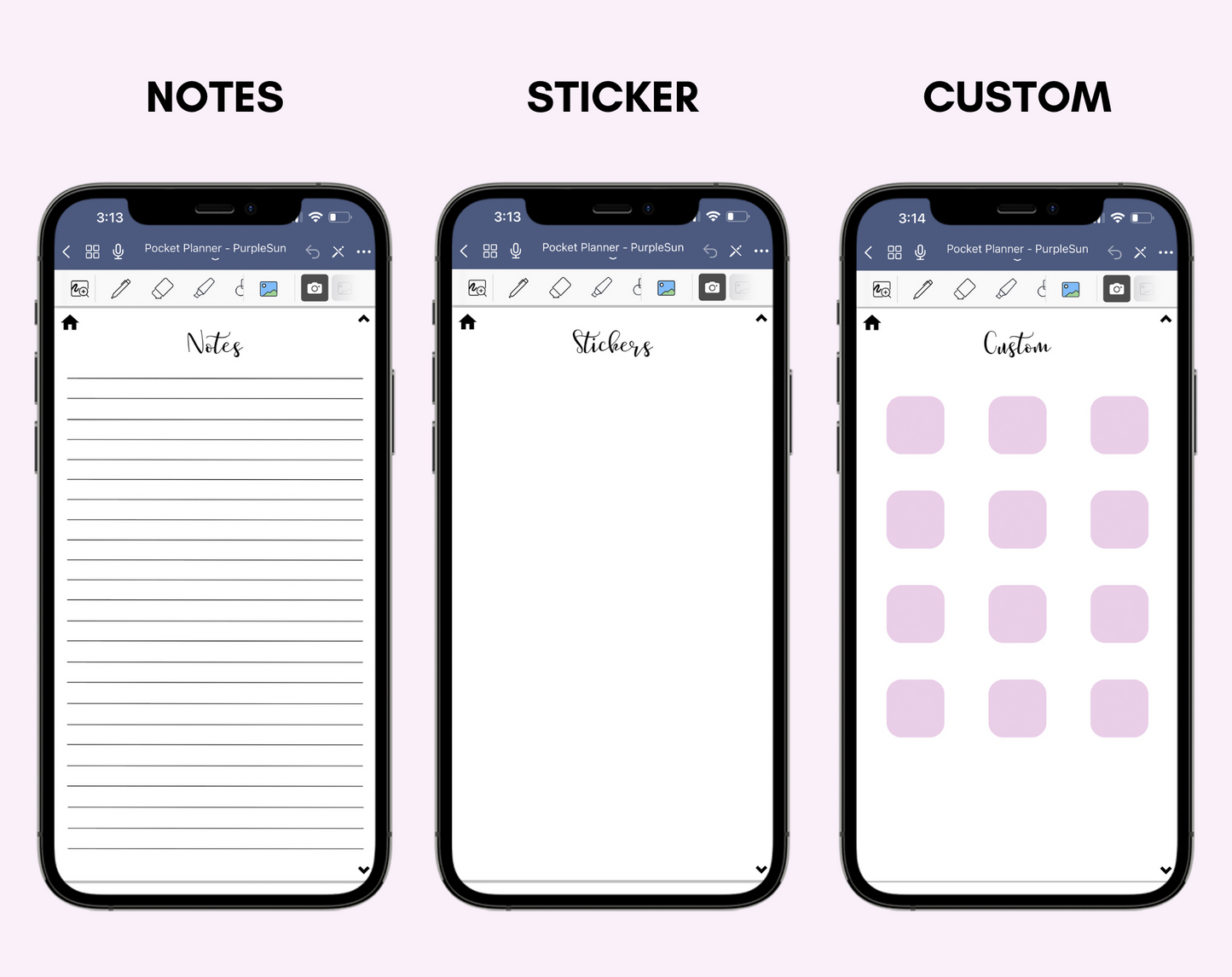 Digital Phone Planner Purple