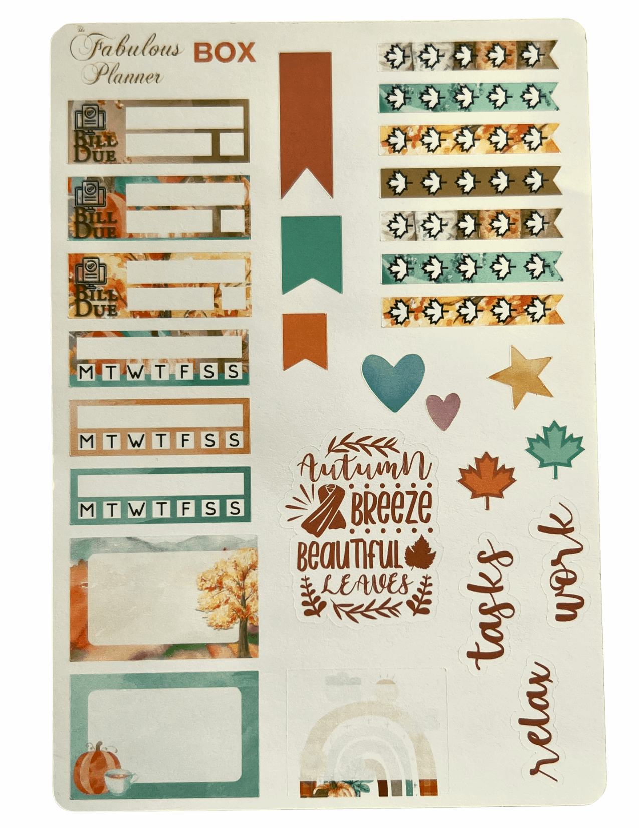4 Sheets - A Rainbow of Autumn Colors Stickers Kit