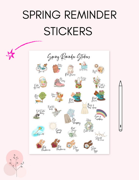 Digital Spring Reminder Stickers