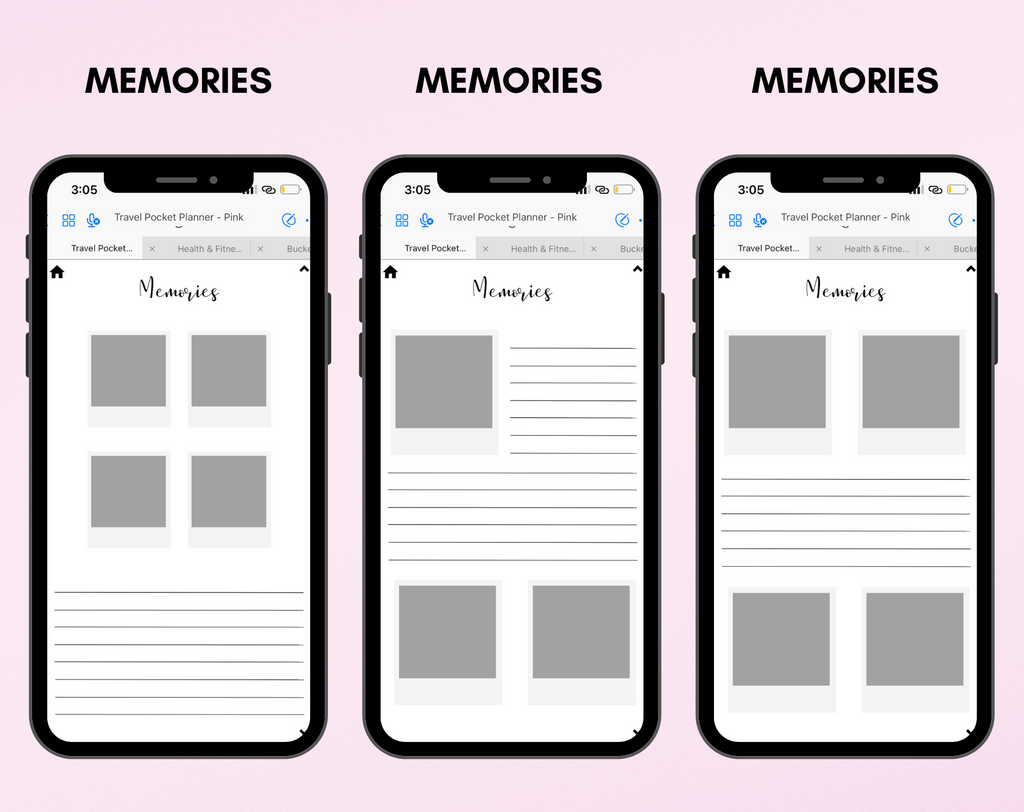 Digital Travel Phone Planner Pink