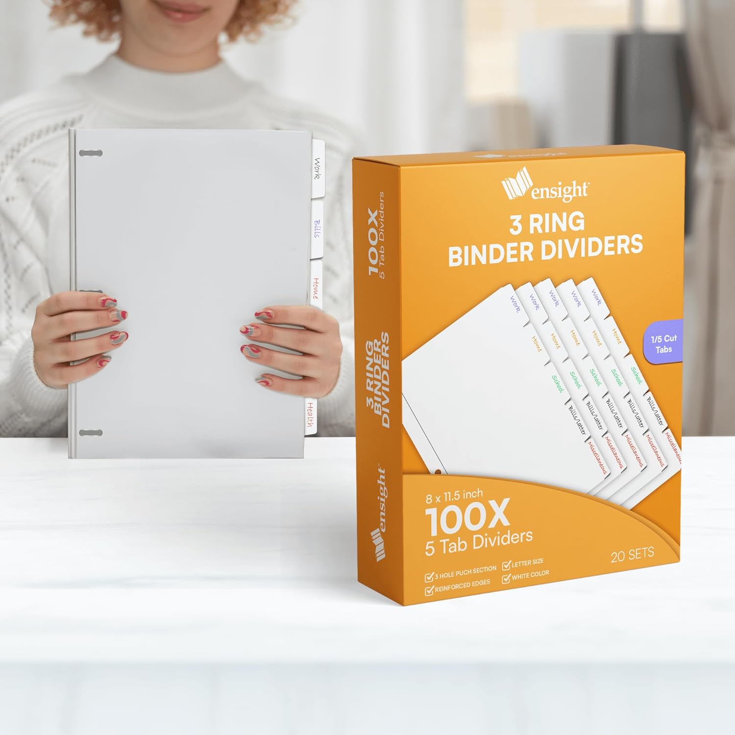 Ensight 3 Ring Page Dividers, binder dividers