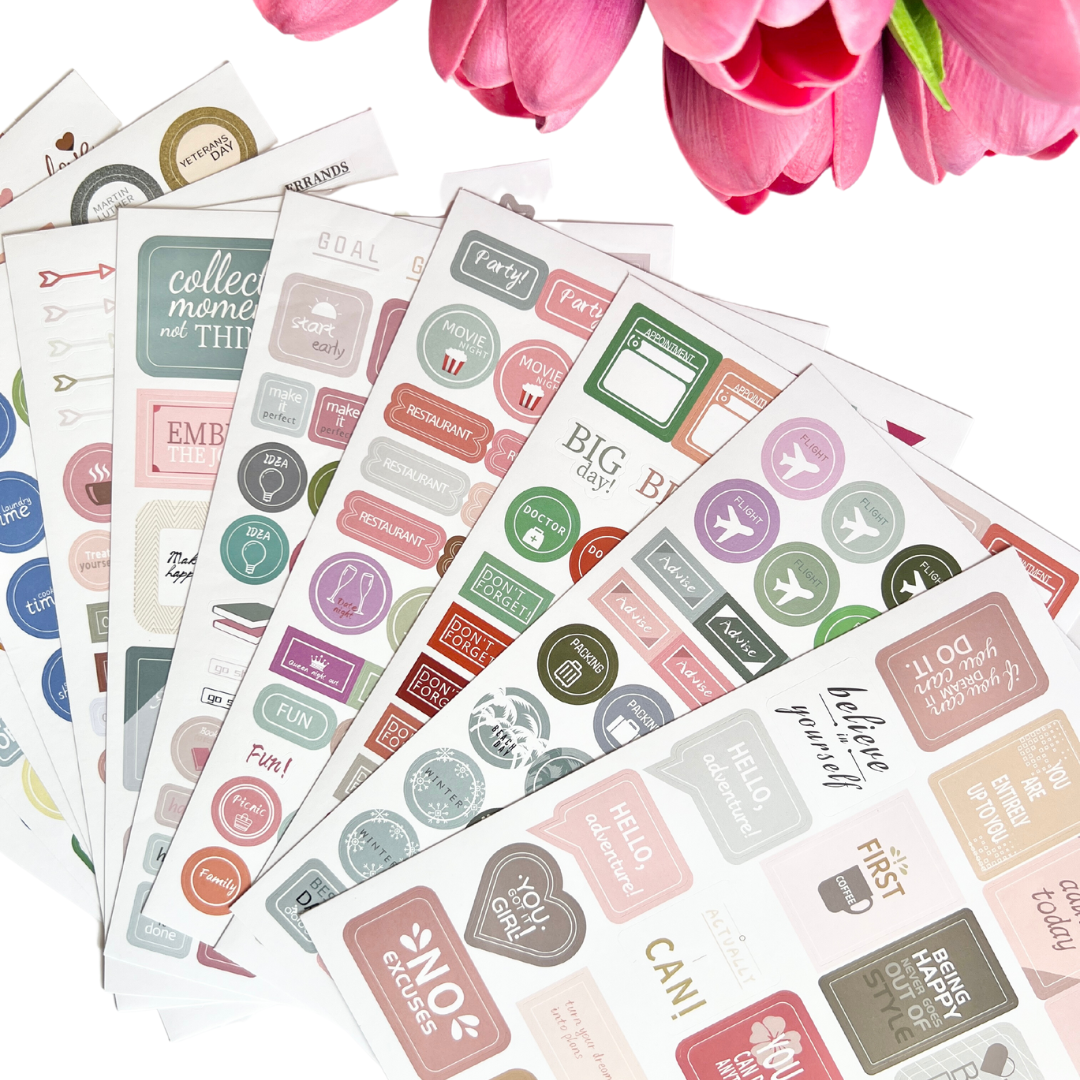 12 Sheets Functional Sticker Set for Planners