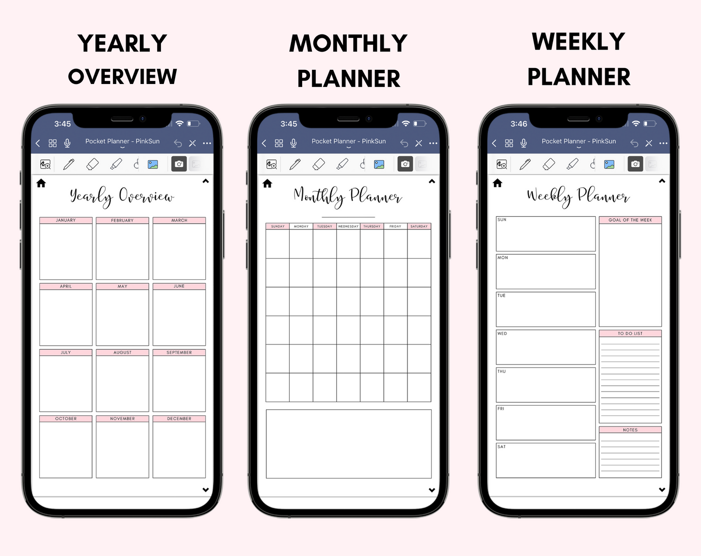 Digital Phone Planner Bundle