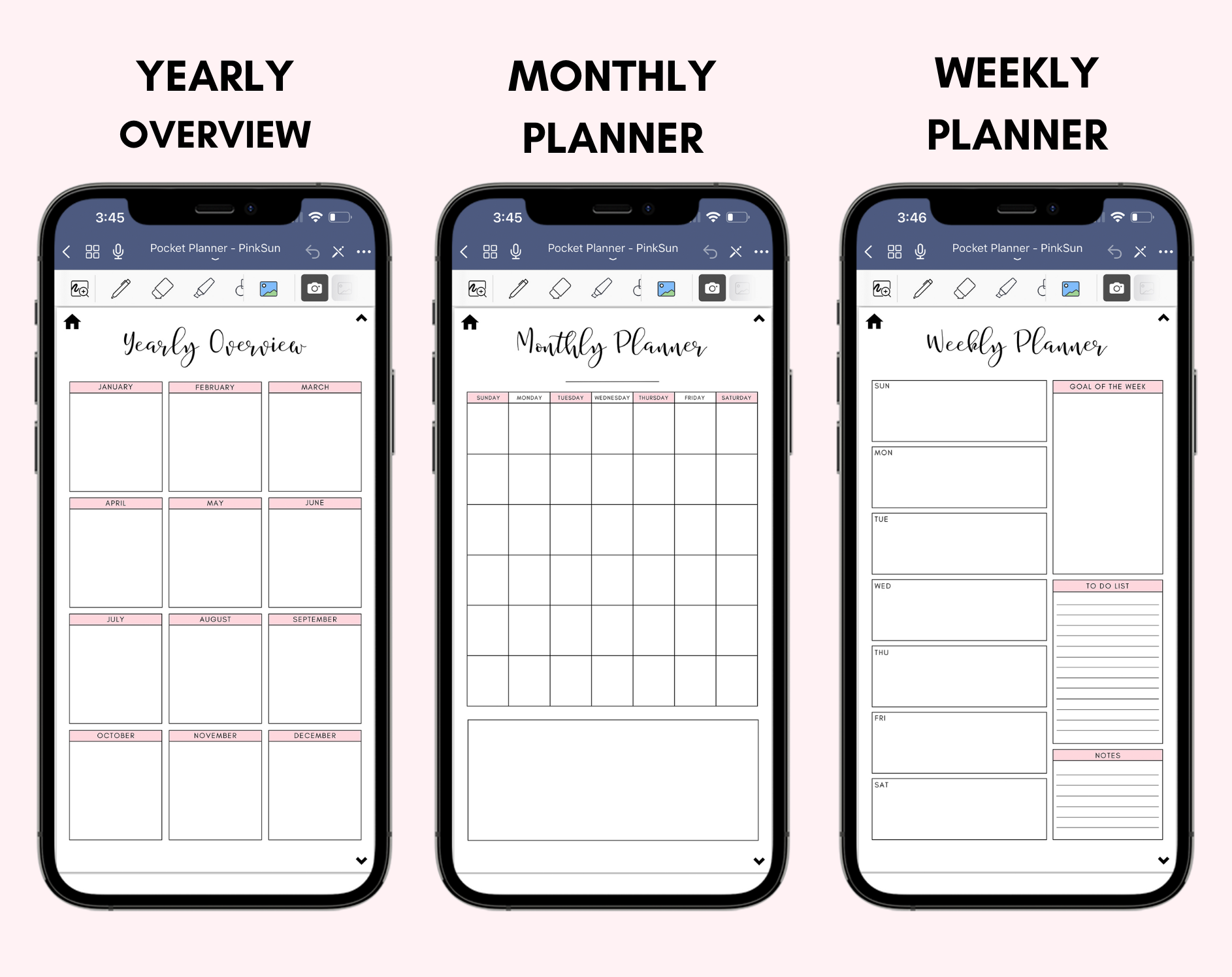Digital Phone Planner Bundle