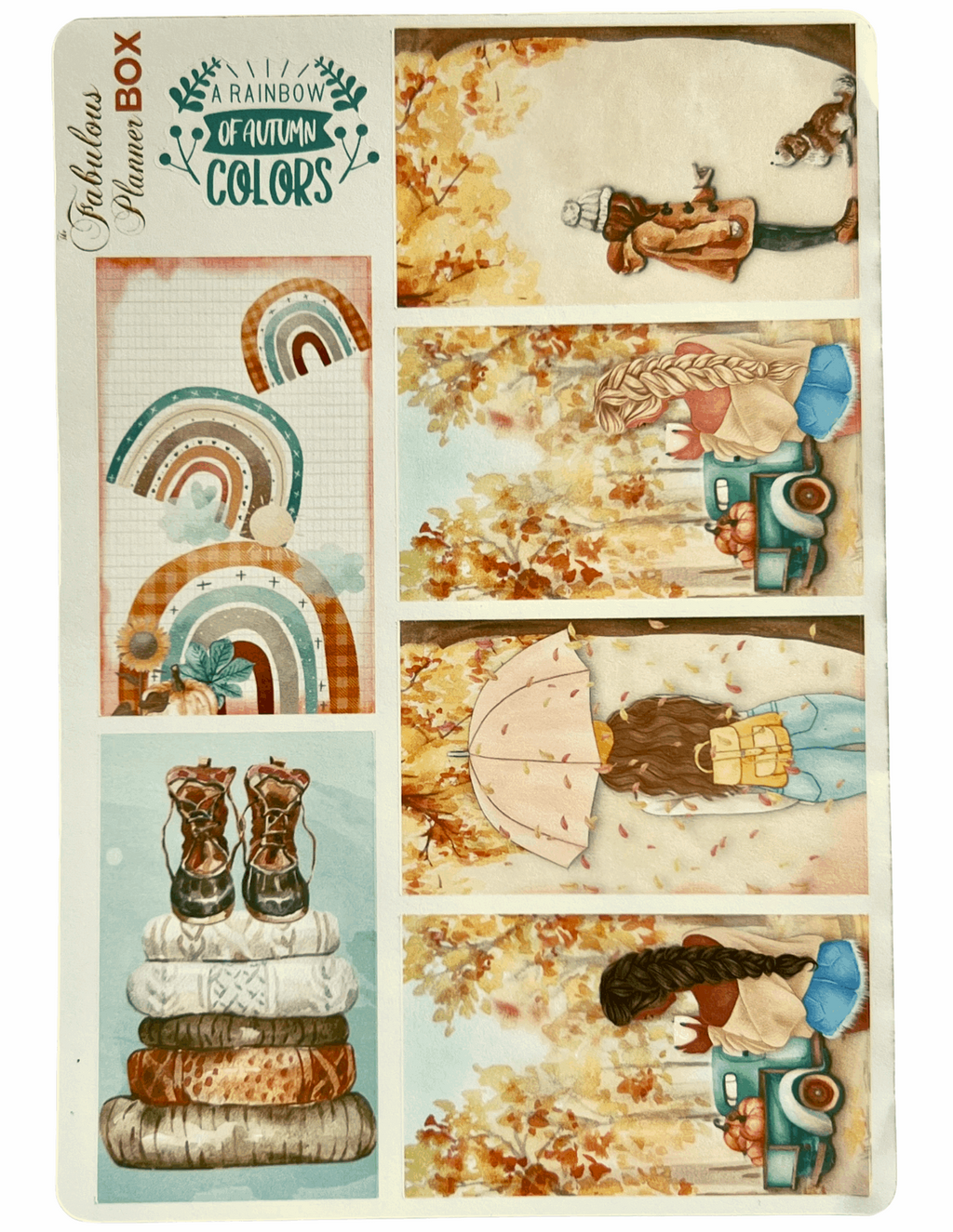 4 Sheets - A Rainbow of Autumn Colors Stickers Kit