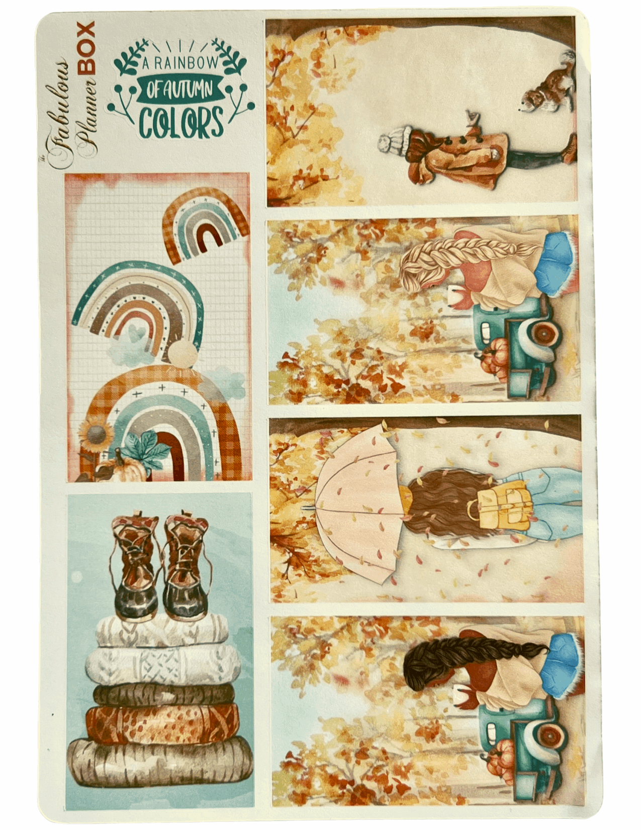 4 Sheets - A Rainbow of Autumn Colors Stickers Kit