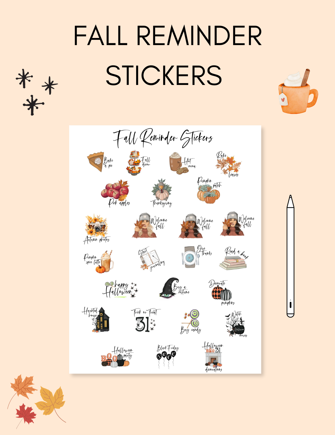 Digital Fall Reminder Stickers