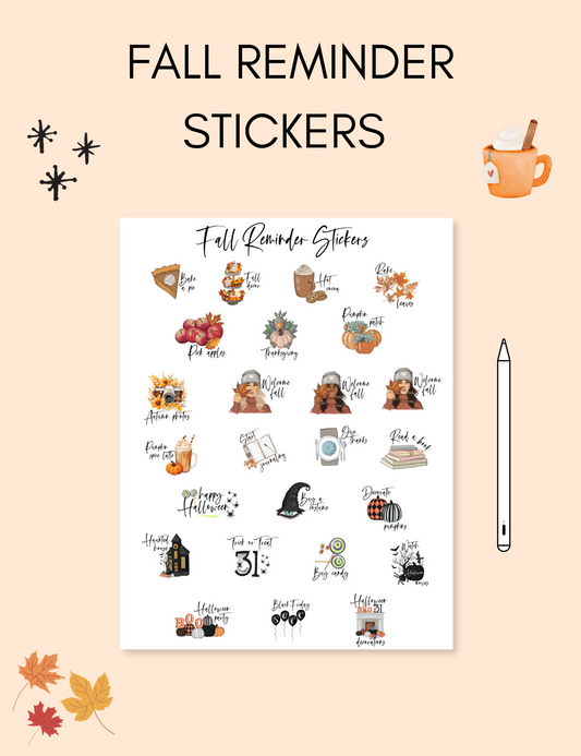 Digital Fall Reminder Stickers