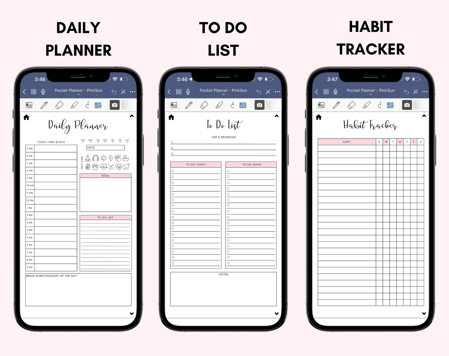Digital Phone Planner Bundle