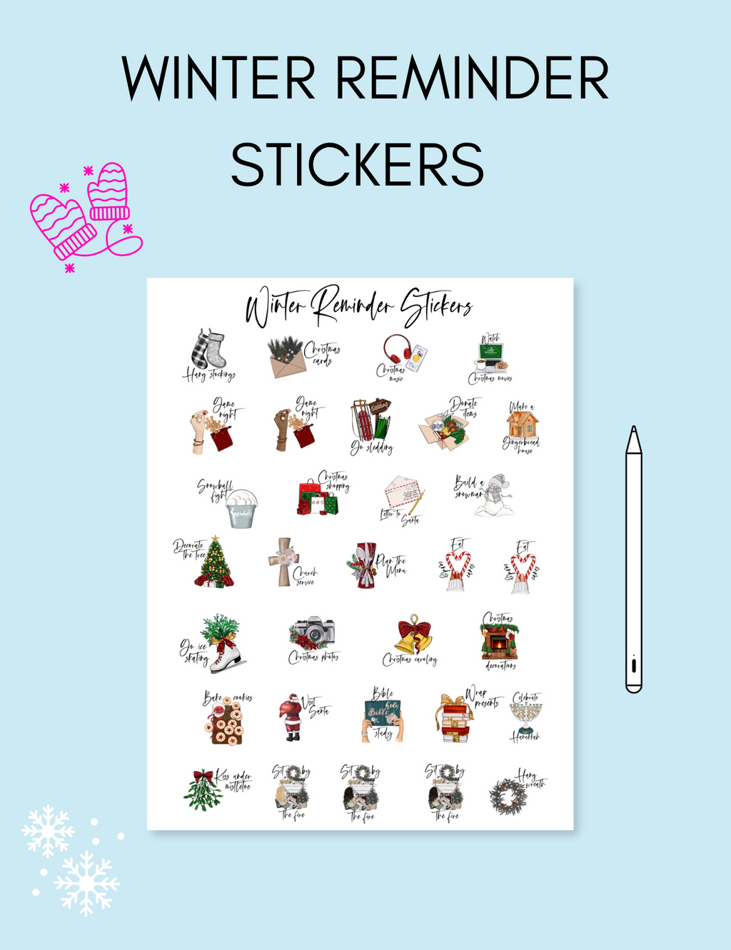 Digital Winter Reminder Stickers