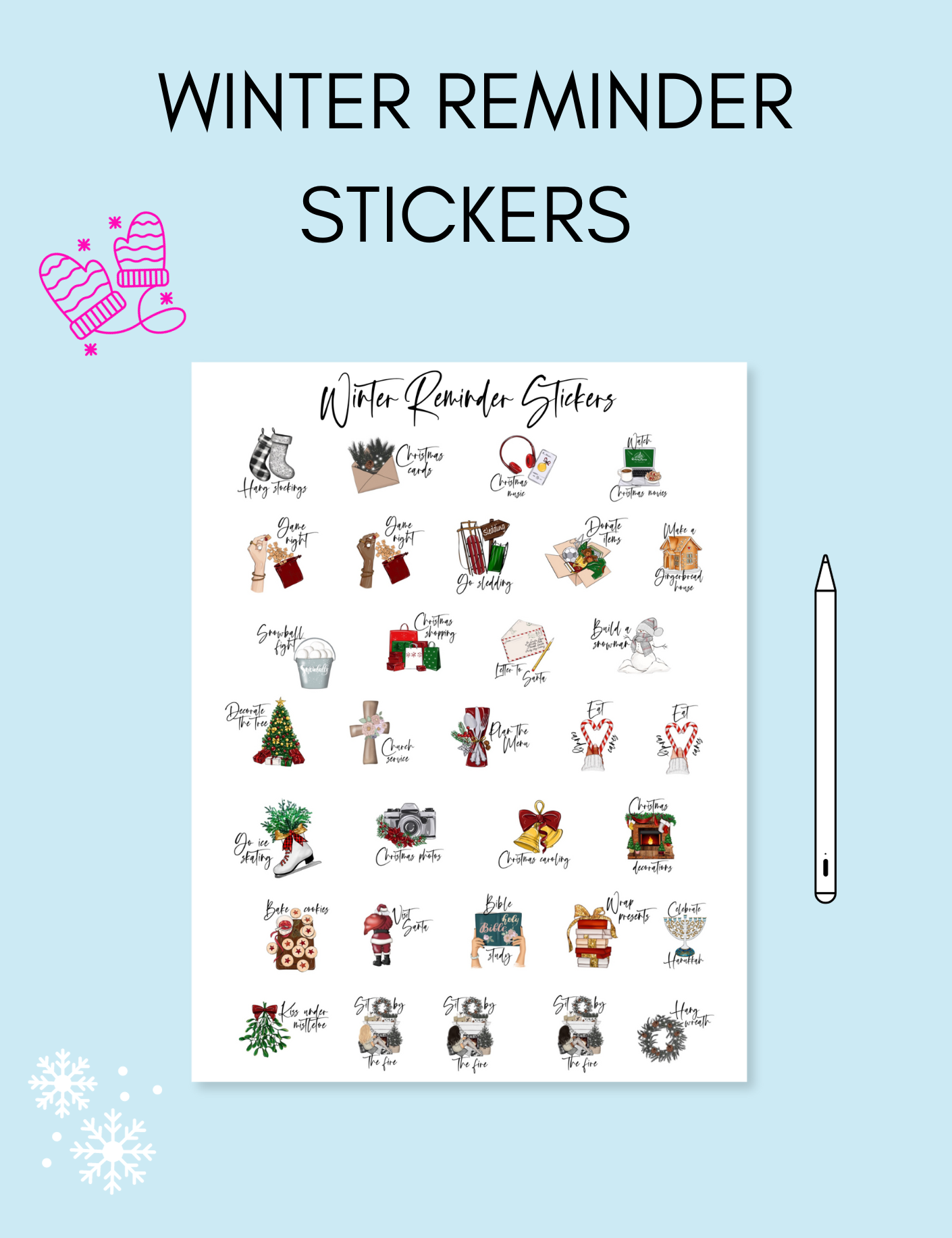 Digital Winter Reminder Stickers