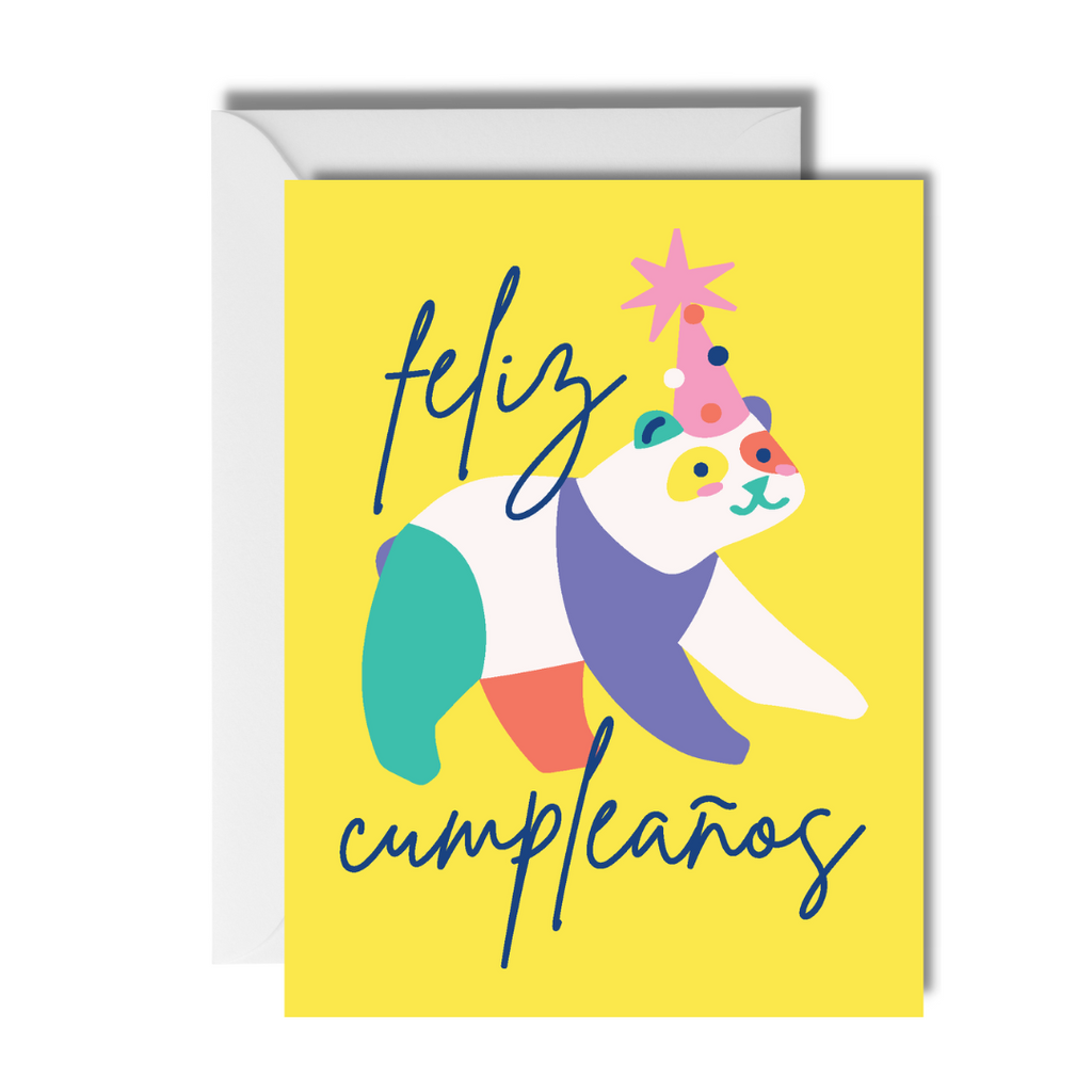 Animal Party Panda - Spanish Birthday Card