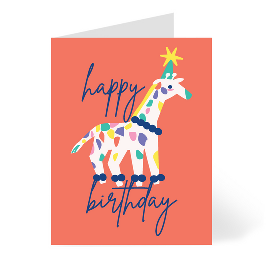 Animal Party Giraffe Birthday Card