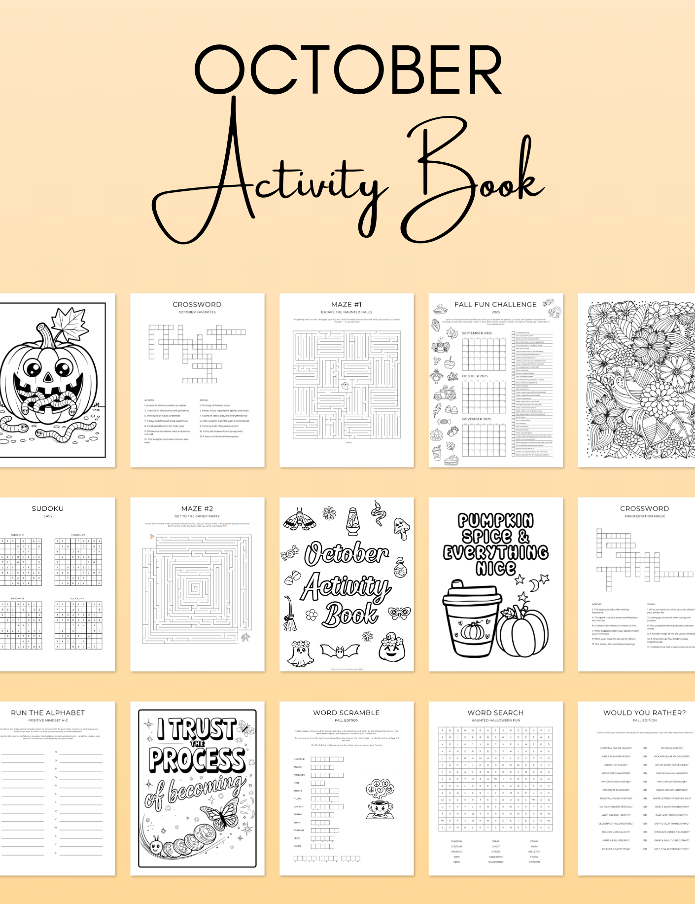 October Activity Book Bundle (Digital + Printable)