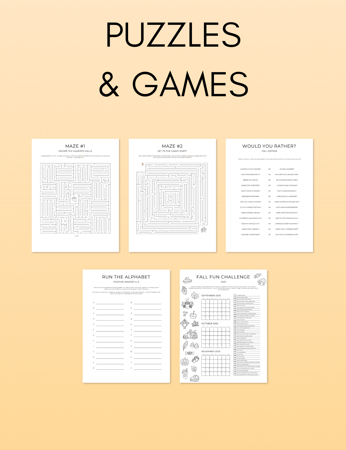 October Activity Book Bundle (Digital + Printable)