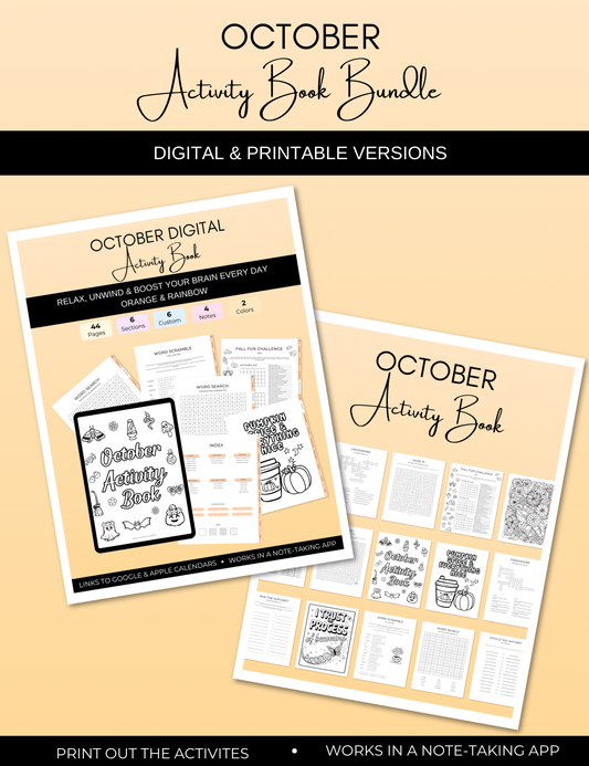 October Activity Book Bundle (Digital + Printable)