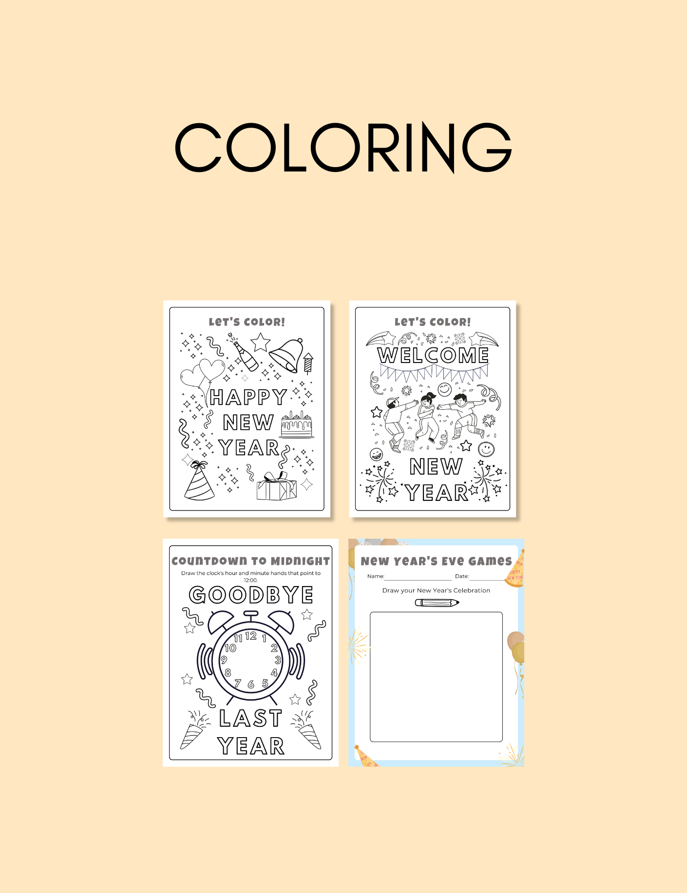 Kids New Years Activity Pack