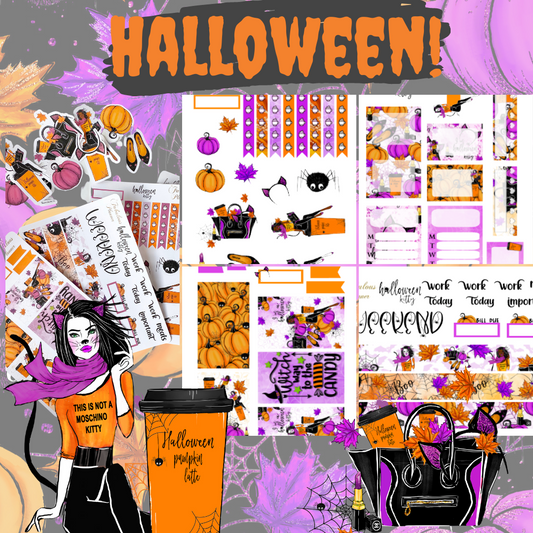 Halloween Kitty Sticker Set - 4 Sheets