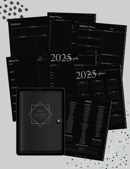 5-in-One Digital Planner Dark Mode (2025 & Undated)