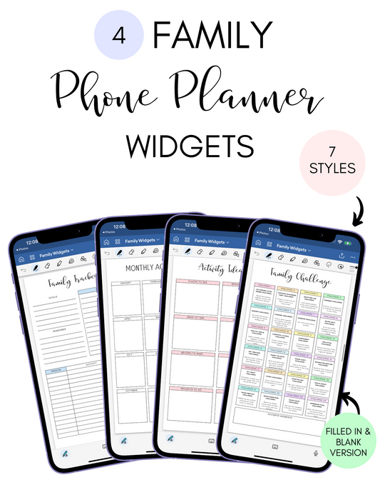 Digital Phone Planner Family Widgets