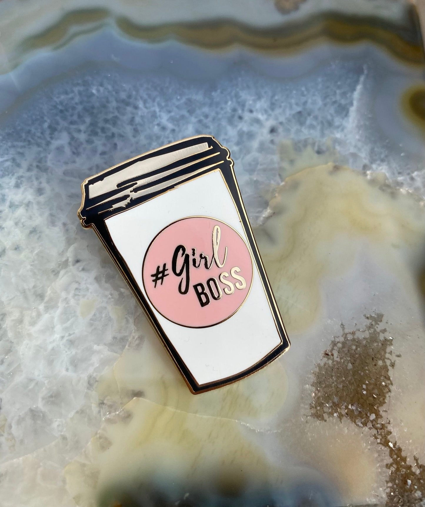Girl Boss Coffee Cup Hard Enamel Pin
