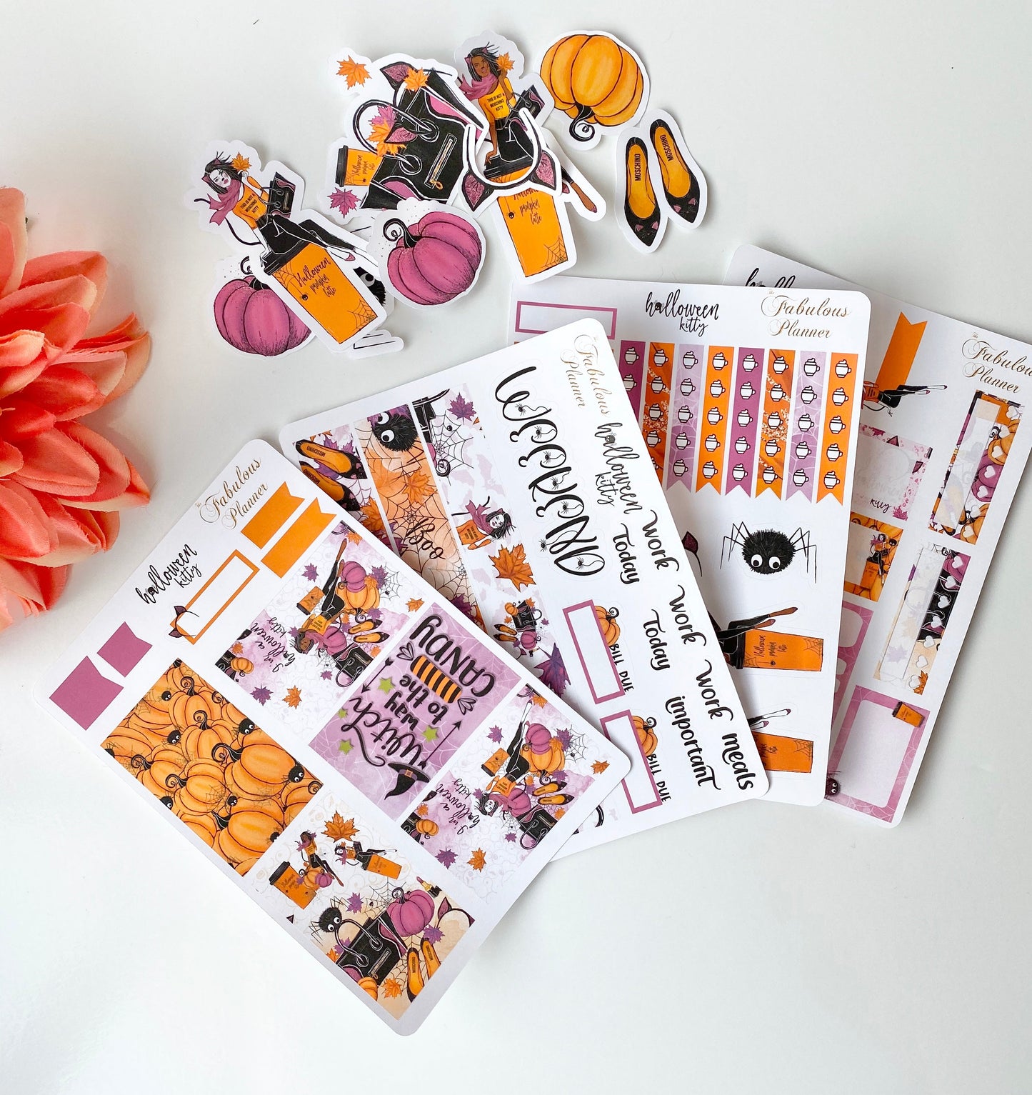 Halloween Kitty Sticker Set - 4 Sheets