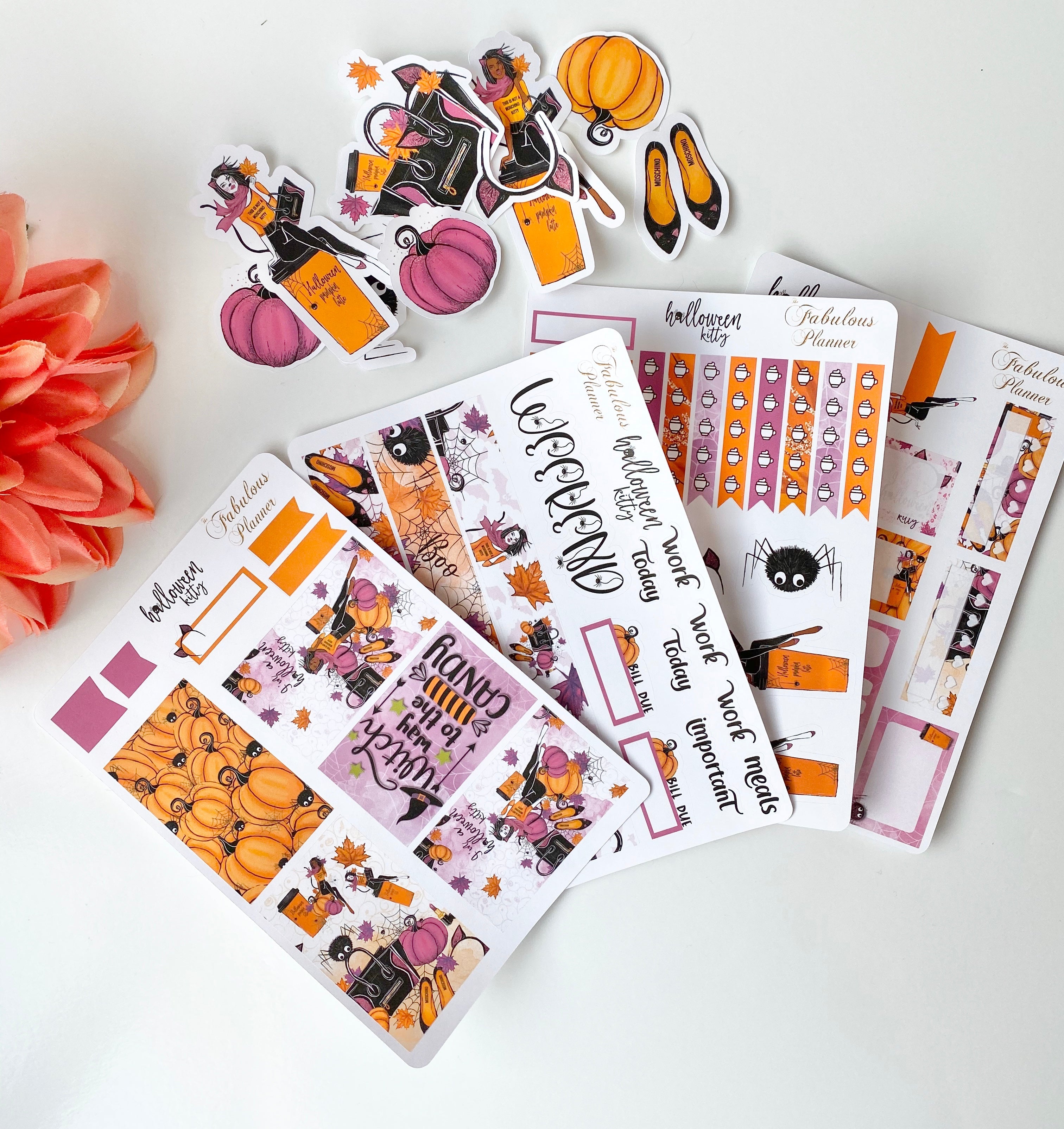 Halloween Kitty Sticker Set - 4 Sheets