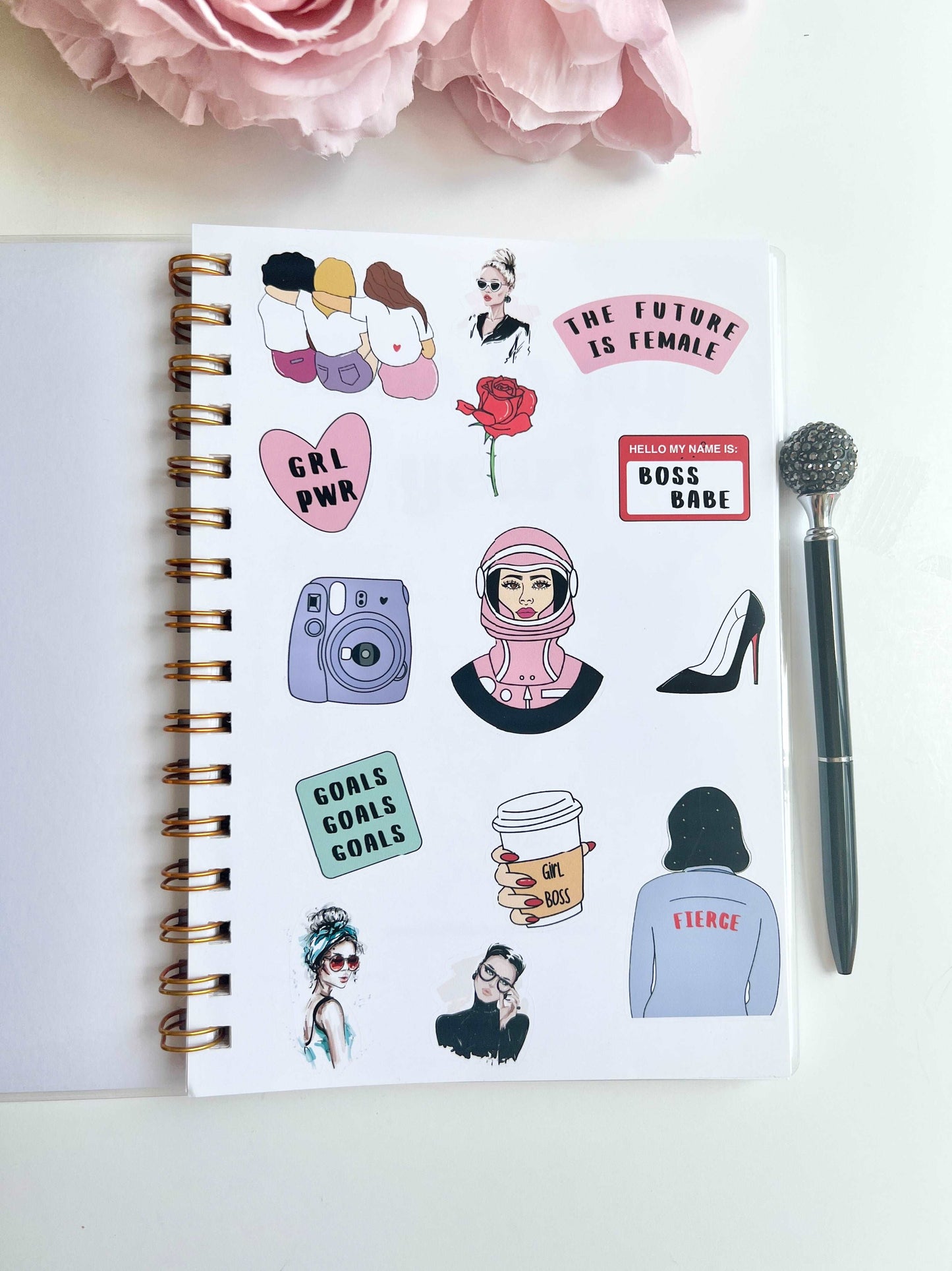 Academic Blue and Pink Gingham Wire-O A5 size Planner