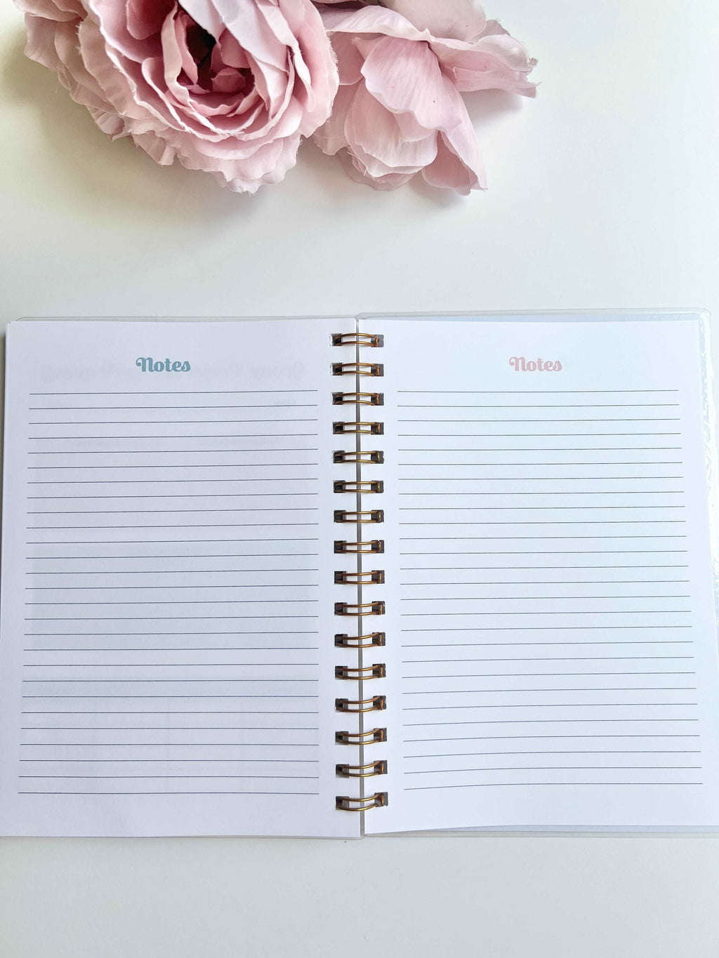Academic Blue and Pink Gingham Wire-O A5 size Planner